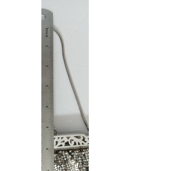 Vintage Whiting Davis Silver Metal Mesh Purse Evening Handbag - Picture 14 of 16